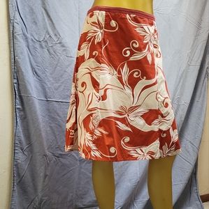 Straight Fall/Autumn Skirt Unlined Lightweight Cotton Size M Rust, Beige, White